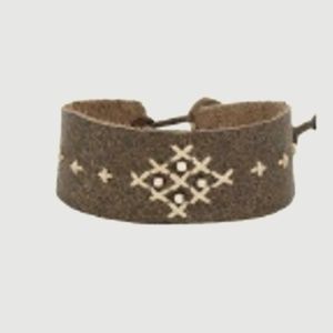 Chan Luu Pewter Mix Adjustable Leather Bracelet